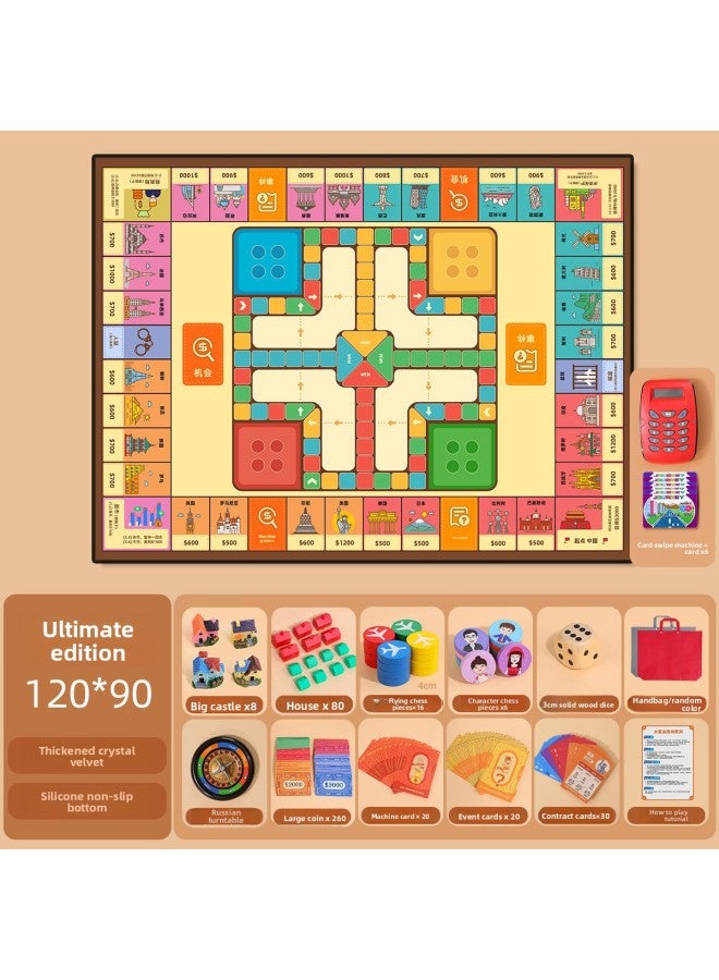 World Tour Deluxe Edition Board Game Children's Adult Game Flying Chess Two-In-One Carpet